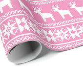  roze kerstfeestdroger cadeaupapier (Rol Hoek)