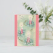 roze kerstgeluk feestdagenkaart (Staand voorkant)