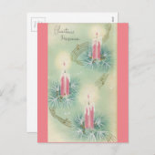 roze kerstgeluk feestdagenkaart (Voorkant / Achterkant)