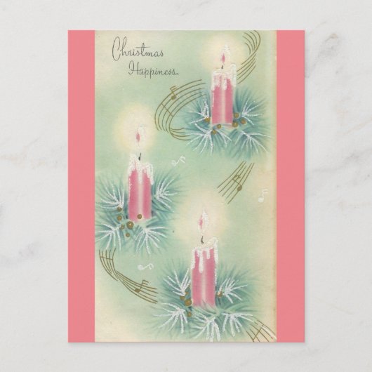 roze kerstgeluk feestdagenkaart (Voorkant)