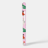 Roze Kersthonden Gepersonaliseerd Meisje Monogram Case-Mate iPhone Case (Achterkant / Links)