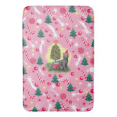 Roze Kerstkat Badmat (Voorkant Verticaal)