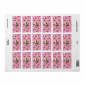 Roze Kerstkat Etiket (Full Sheet)