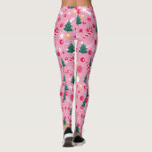 Roze Kerstkat Leggings (Achterkant)