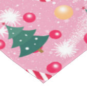 Roze Kerstkat Tafelkleed (Gekanteld)