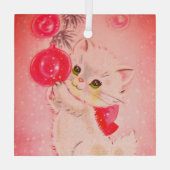  roze kerstkeuken glas ornament (Achterkant)