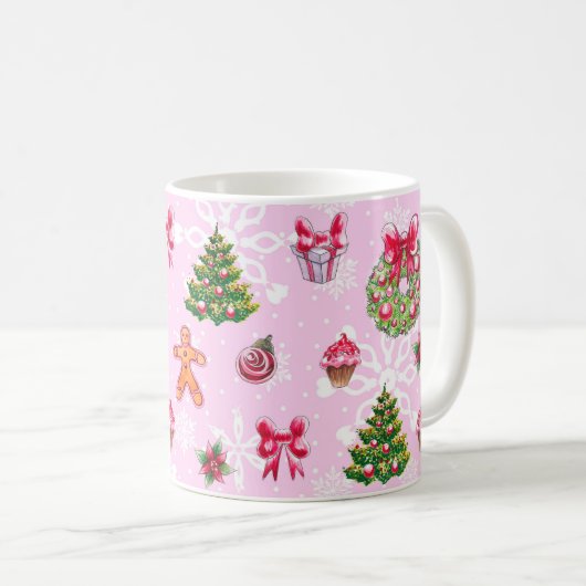 Roze kerstkoffie-Mok Koffiemok