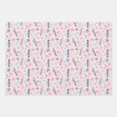 Roze kerstkraker, ontbijtkoek en snoeeuwen W Inpakpapier Vel (Voorkant 2)