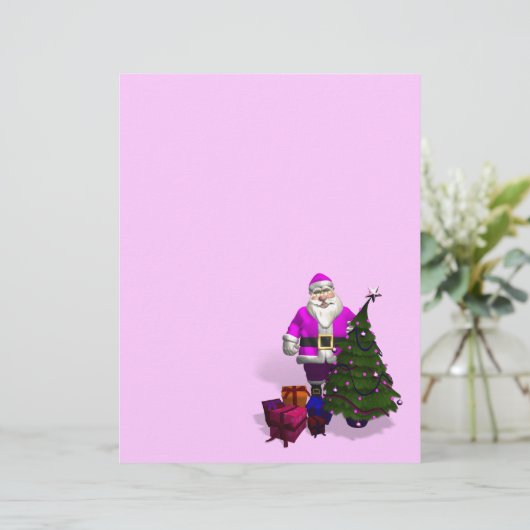 Roze kerstman (Staand voorkant)