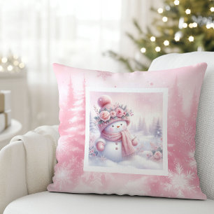 Roze Kerstman Bos Kerst Kussen Kinderen Cadeau