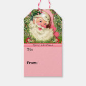  roze kerstman cadeaulabel (Voorkant)