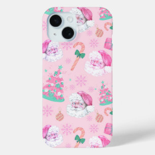 Roze Kerstman en Boom Naadloos Patroon