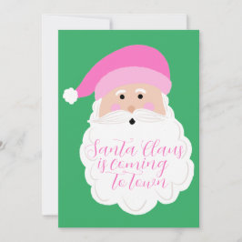 Roze Kerstman Fotokaart Feestdagenkaart