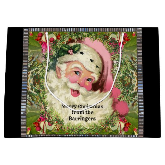 roze kerstman groot cadeauzakje (Voorkant)