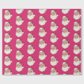 Roze Kerstman inpakpapier (Vlak)