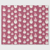 Roze Kerstman inpakpapier (Vlak)