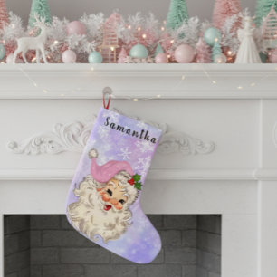 Roze Kerstman Kerstmis Paars Vintage Kleine Kerstsok