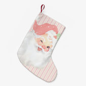 roze kerstman met witte kerst kleine kerstsok (Voorkant (Hangend))