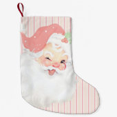 roze kerstman met witte kerst kleine kerstsok (Voorkant)