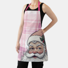 Roze Kerstman Plaid Kerstmis Schort