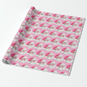 Roze kerstman |  Santa Pink Cadeaupapier (Uitgerold)