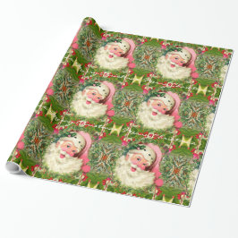  roze kerstman van 30 x 15 inch cadeaupapier