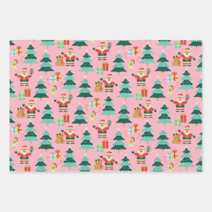 Roze Kerstman -  Vibe Inpakpapier Vel