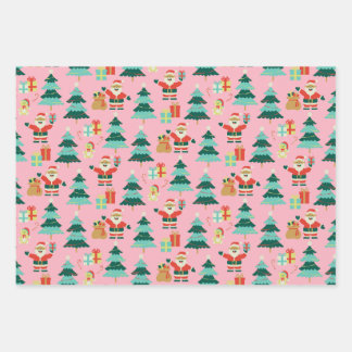 Roze Kerstman - Vibe Inpakpapier Vel