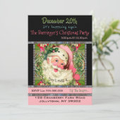 roze kerstman voor kerstfeest kaart (Staand voorkant)