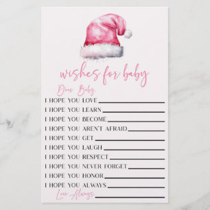 Roze Kerstman wenst voor Baby shower activiteit Briefpapier