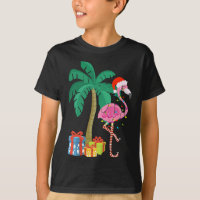 Roze kerstmanboom met flamingo - tropische feestda