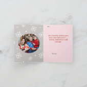 Roze Kerstmis Aangepaste Foto's Kaart (Binnen)