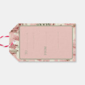  roze Kerstmis Cadeaulabel (Achterkant Horizontaal)