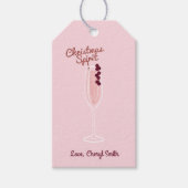 Roze kerstmis cadeaulabel (Voorkant)