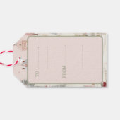  roze Kerstmis Cadeaulabel (Achterkant Horizontaal)