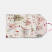  roze Kerstmis Cadeaulabel (Voorkant (Horizontaal))