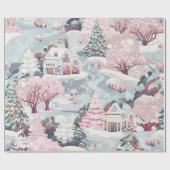  roze Kerstmis Cadeaupapier (Vlak)