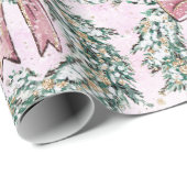 Roze kerstmis cadeaupapier (Rol Hoek)