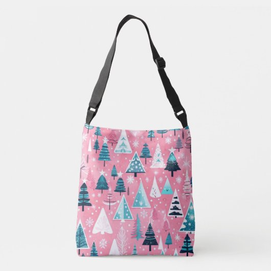 Roze kerstmis crossbody tas (Achterkant)