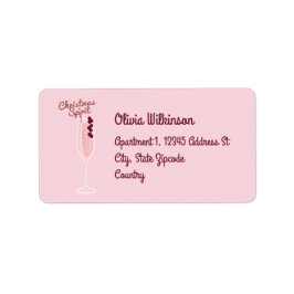 Roze kerstmis etiket