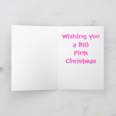 Roze Kerstmis Feestdagen Kaart (Binnen)