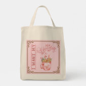 Roze Kerstmis Hete Chocolade Gepersonaliseerde Can Tote Bag (Achterkant)