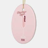 Roze kerstmis keramisch ornament (Links)