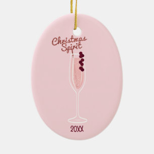 Roze kerstmis keramisch ornament