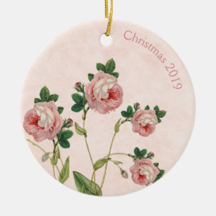 roze kerstmis keramisch ornament