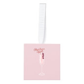 Roze kerstmis kubus ornament (Voorkant)