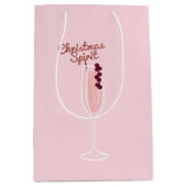 Roze kerstmis medium cadeauzakje (Voorkant)