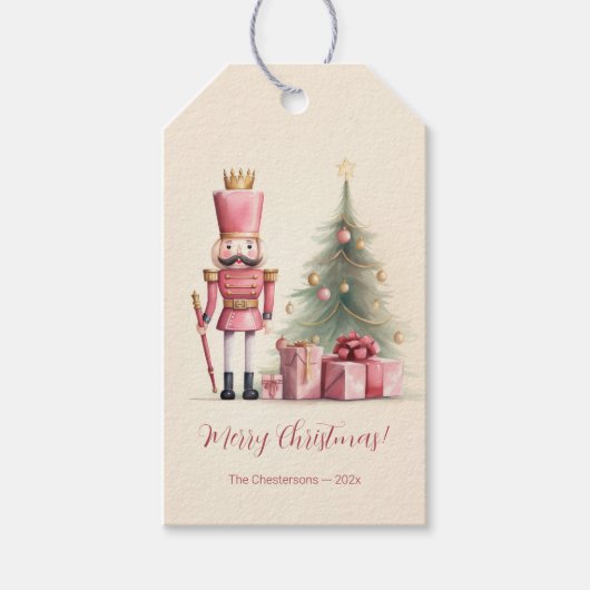 Roze kerstmis met de Nutnesskraker Cadeaulabel (Voorkant)