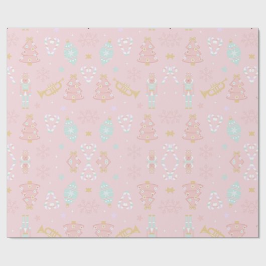 Roze kerstmis met de Nutnesskraker Cadeaupapier (Vlak)