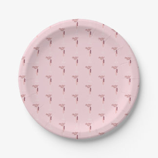 Roze kerstmis papieren bordje